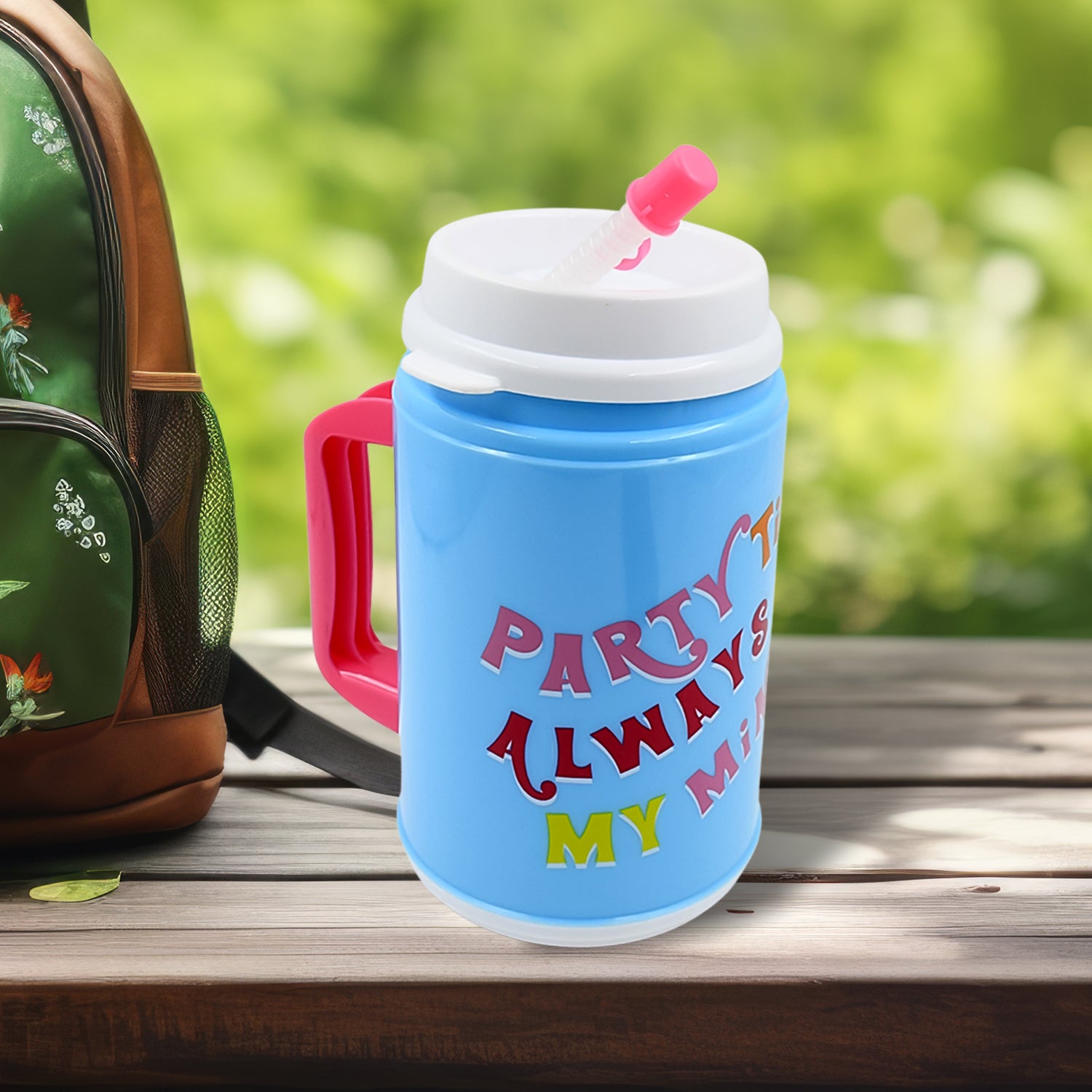Insulated Mug With Lid Handle Flexible Straw With Cap (709 Ml) Insulated Mug With Lid Handle Flexible Straw With Cap (709 Ml)